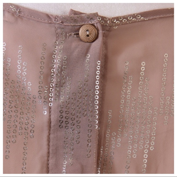 FOREVER 21 Nude Shiny Gold Pattern Dress - Picture 6 of 8